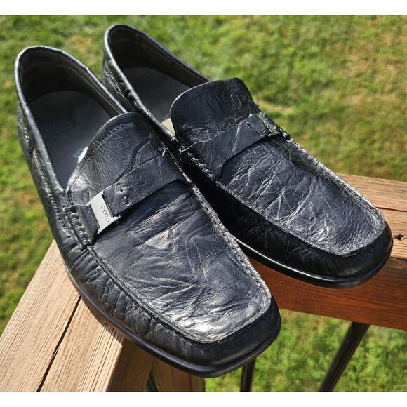 ECCO Shoes Sz 46 M Black Loafer Leather Men 535259 - Picture 1 of 11